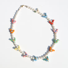 Load image into Gallery viewer, Birds + Pearls Beaded Necklace
