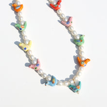 Load image into Gallery viewer, Birds + Pearls Beaded Necklace
