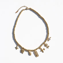 Load image into Gallery viewer, Gold Beaded Charm Necklace
