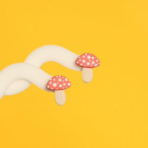 Mini Mushroom Studs in Red