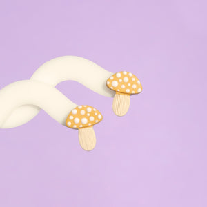 Mini Mushroom Studs in Mustard